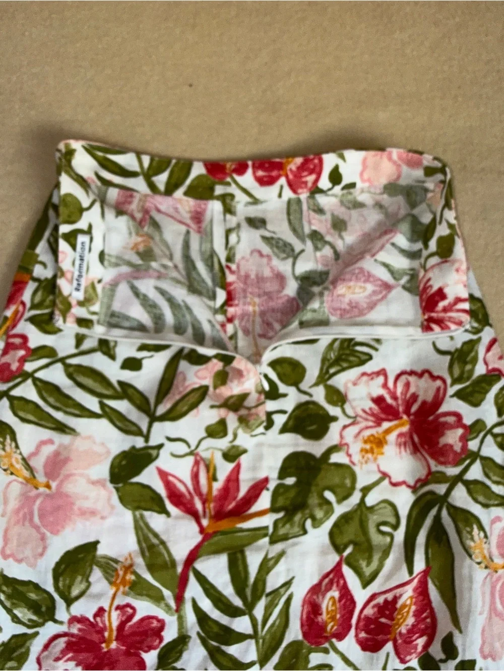 Reformation jonas skirt in Kauai 100% linen Floral Midi Skirt size 2